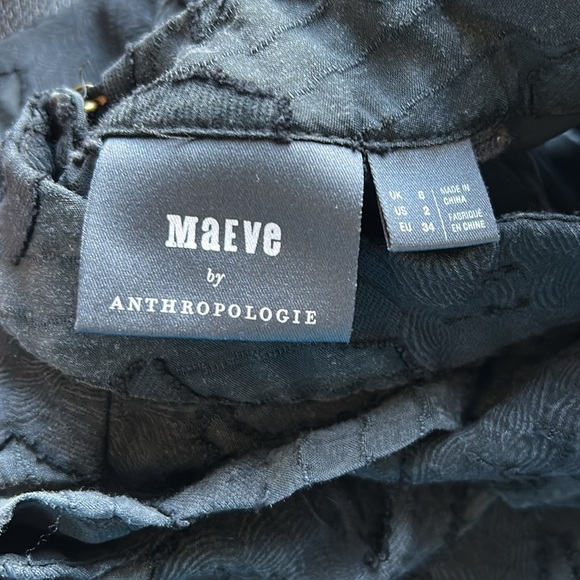 Anthropologie Maeve Savannah Swing Textured Top Blouse Ruffled Black Sz 2 - Picture 8 of 12
